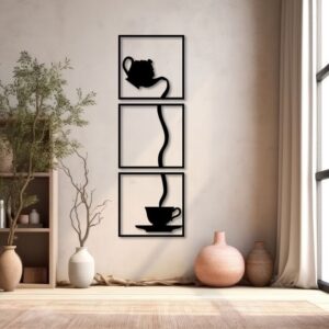 3 Frame Tea pot Wooden Panel