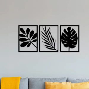 3 Frame Palm Tree Wooden Panel