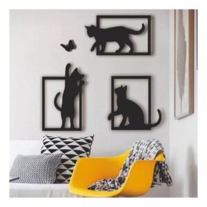 3 Frame Wooden Cat Frame