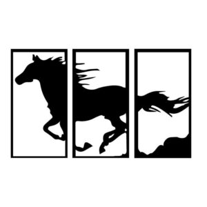 3 Frame Horse Wooden Panel